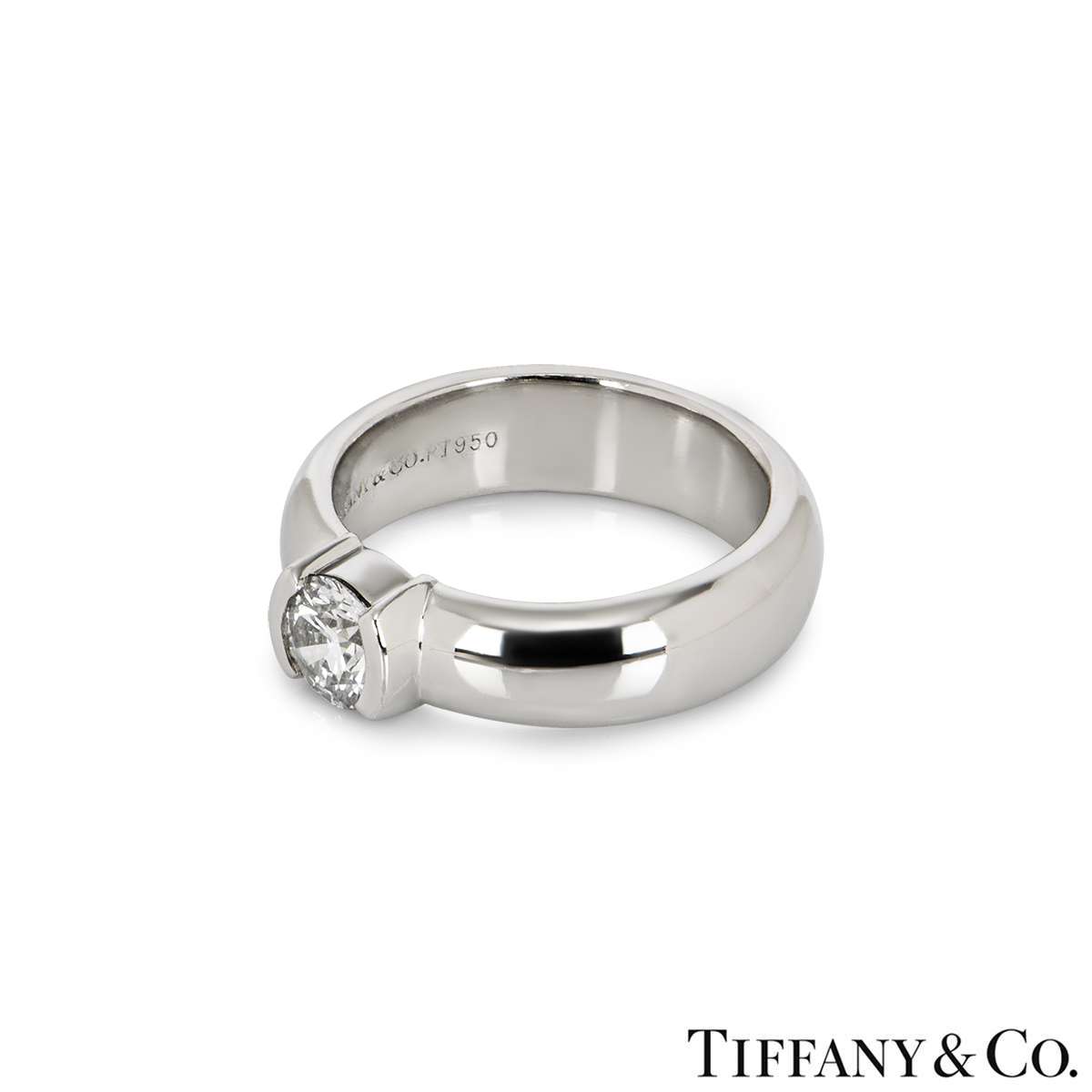Tiffany & Co. Diamond Etoile Platinum Ring 0.50ct F/VS1